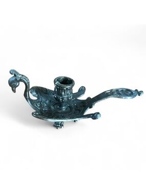Vintage brass peacock candle holder made in Italy